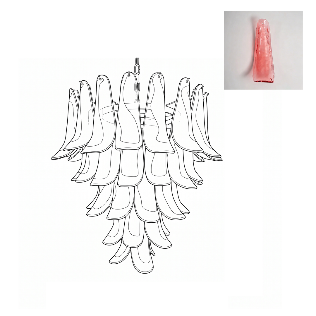 Mid Century Petals Murano Chandelier