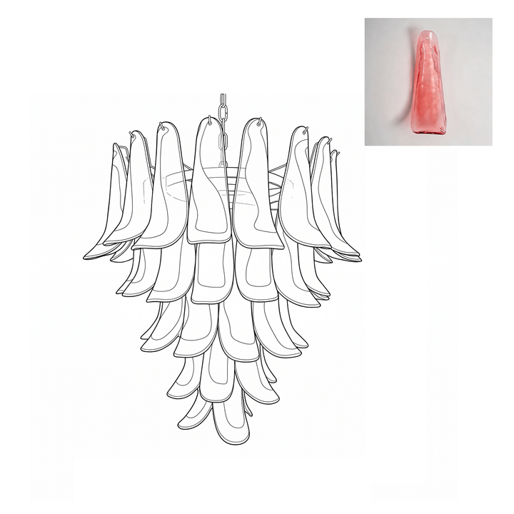 Mid Century Petals Murano Chandelier