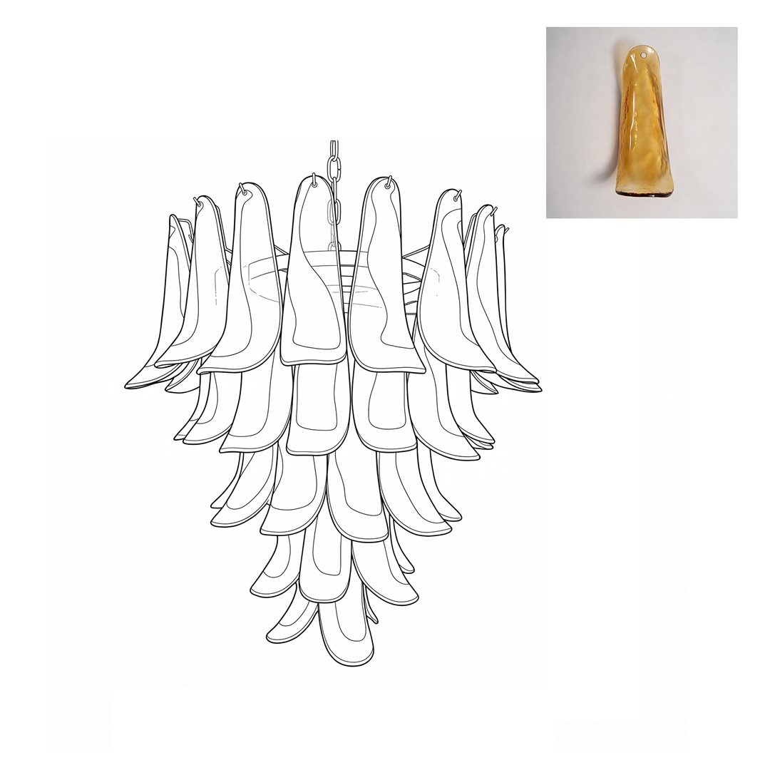 Mid Century Petals Murano Chandelier