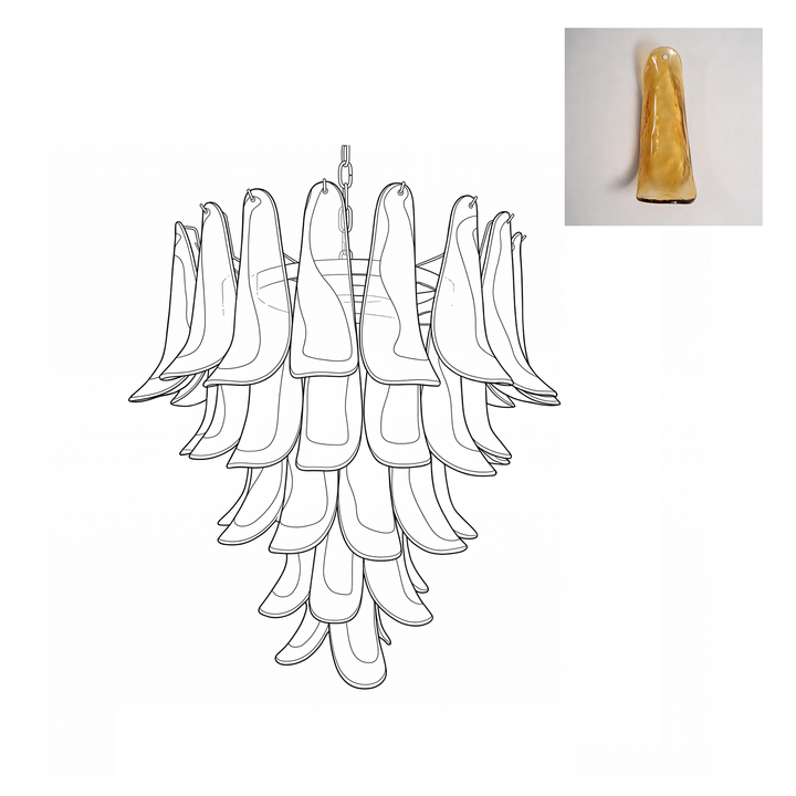 Mid Century Petals Murano Chandelier