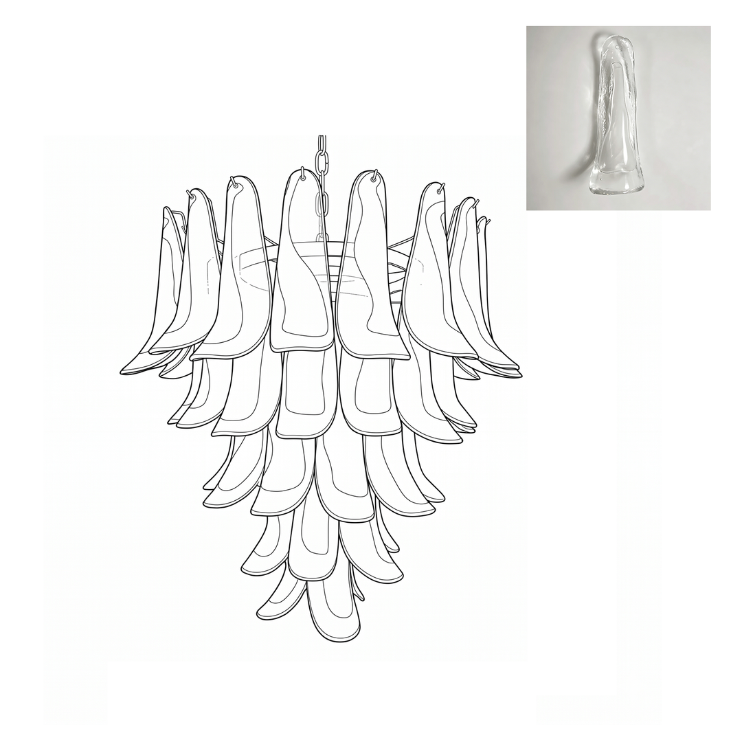 Mid Century Petals Murano Chandelier