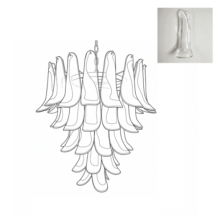 Mid Century Petals Murano Chandelier