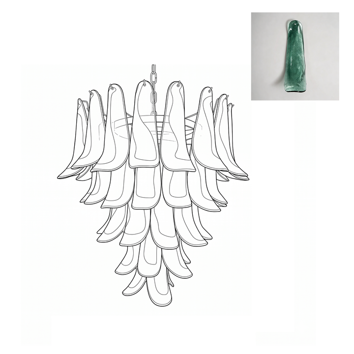 Mid Century Petals Murano Chandelier