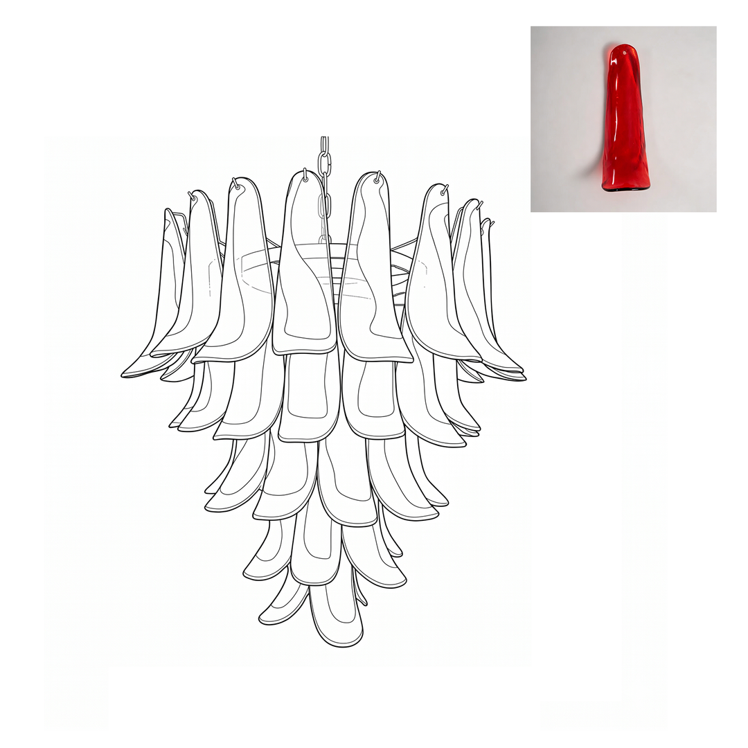 Mid Century Petals Murano Chandelier
