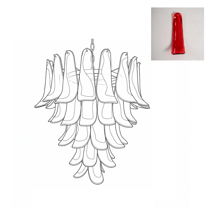 Mid Century Petals Murano Chandelier
