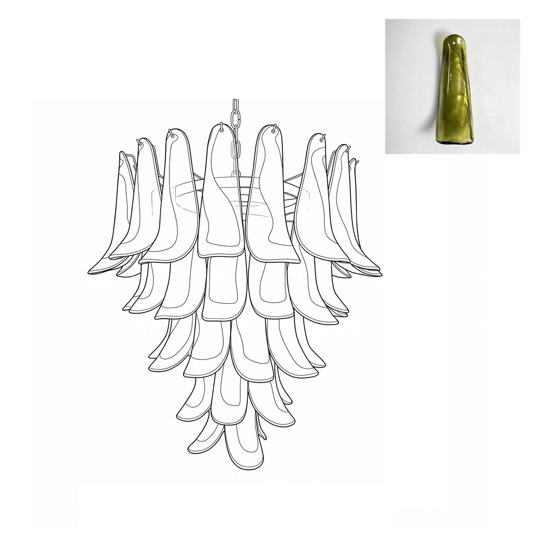 Mid Century Petals Murano Chandelier