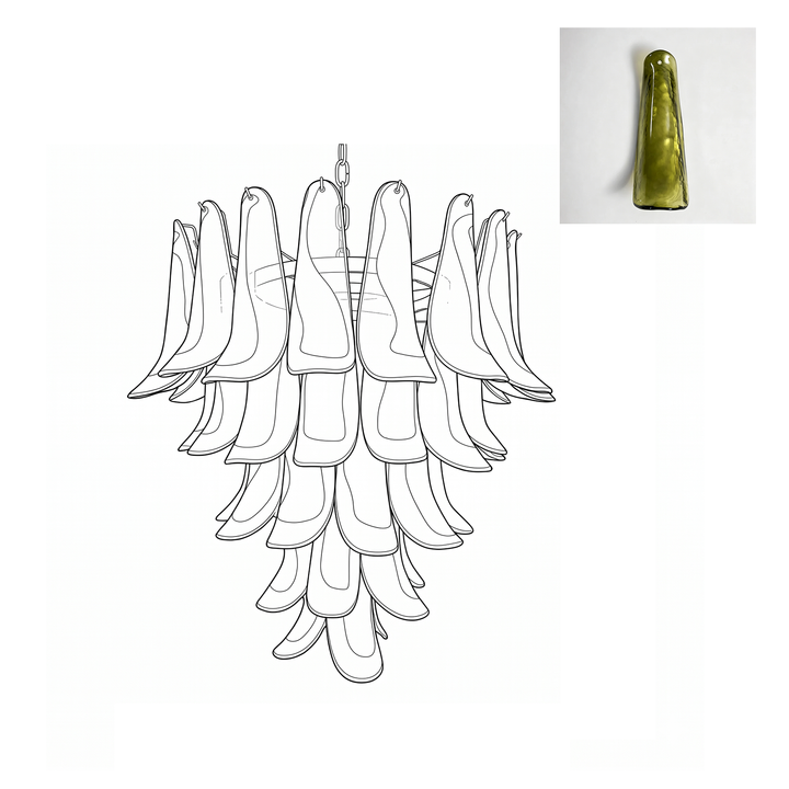 Mid Century Petals Murano Chandelier