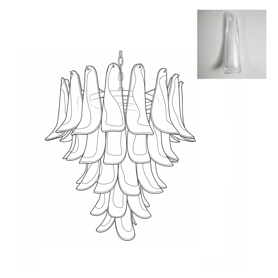 Mid Century Petals Murano Chandelier