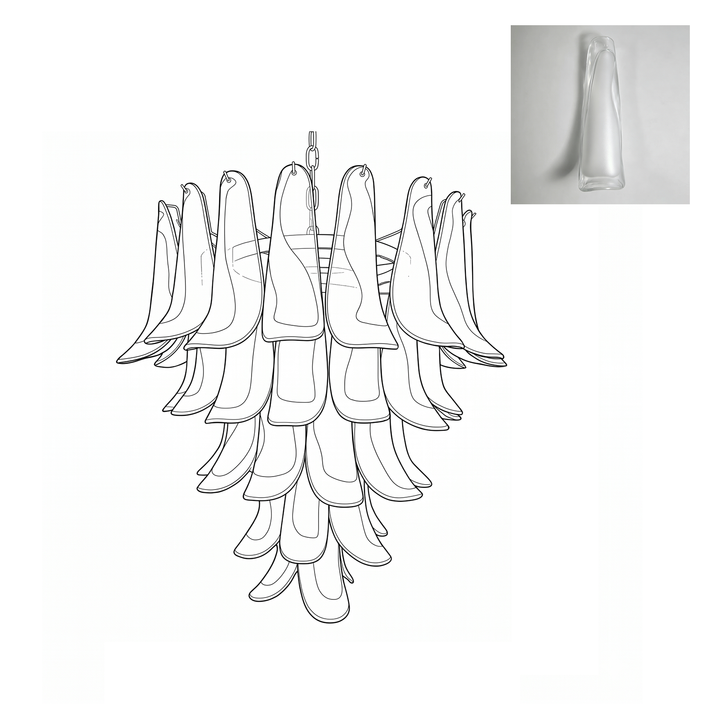 Mid Century Petals Murano Chandelier