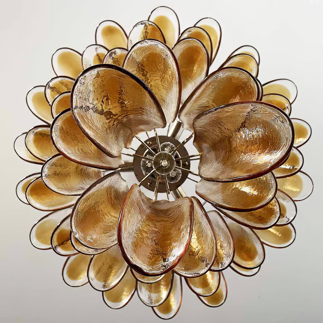 Mid Century Petals Murano Chandelier