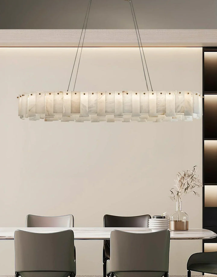 Modern Alabaster Celestial Round Chandelier - view 4 | Woorglamp