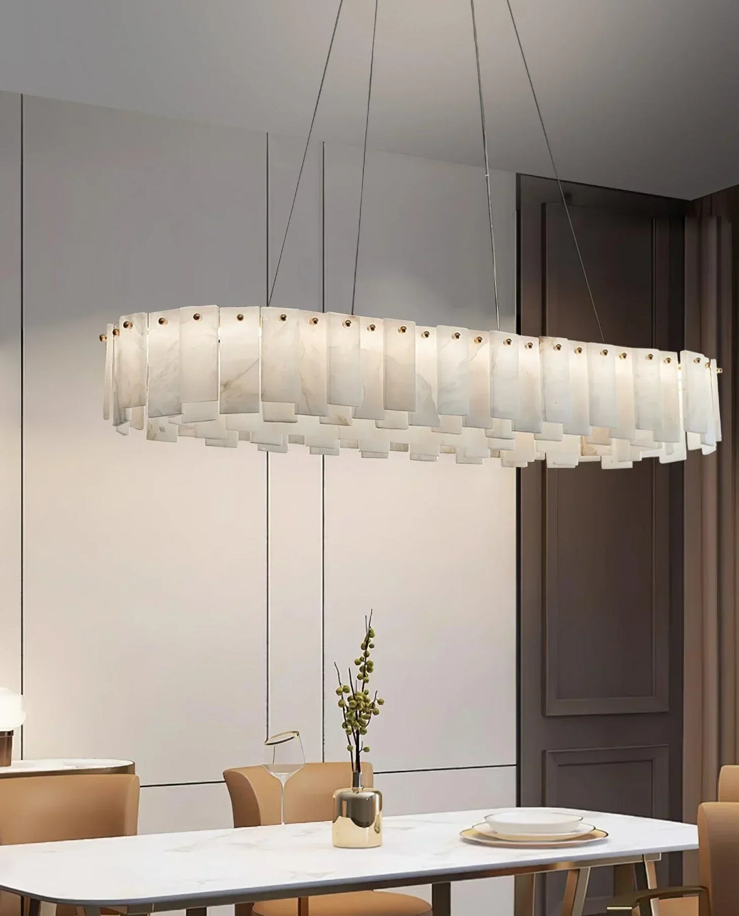 Modern Alabaster Celestial Round Chandelier - view 5 | Woorglamp
