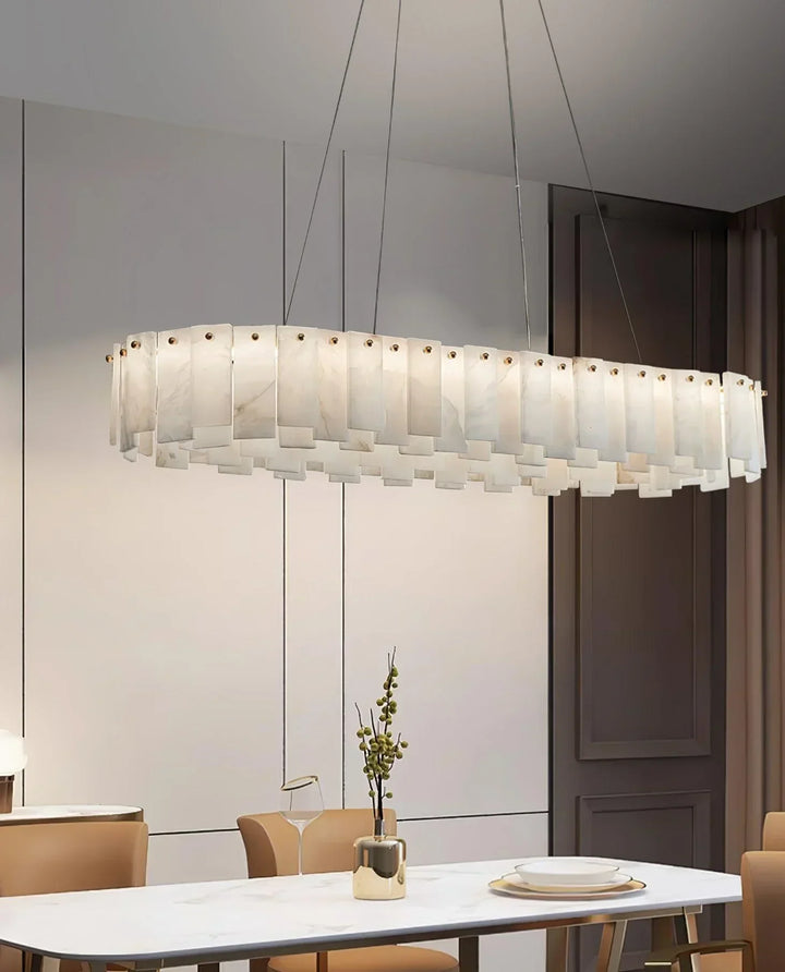 Modern Alabaster Celestial Round Chandelier - view 5 | Woorglamp