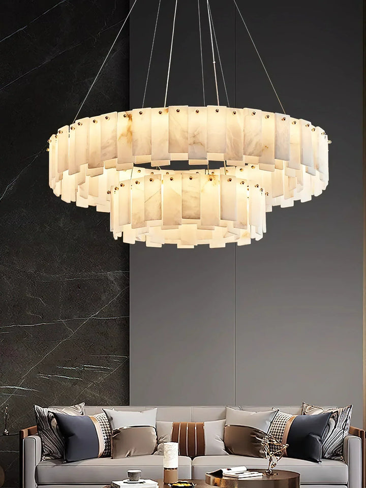 Modern Alabaster Celestial Round Chandelier - view 10 | Woorglamp