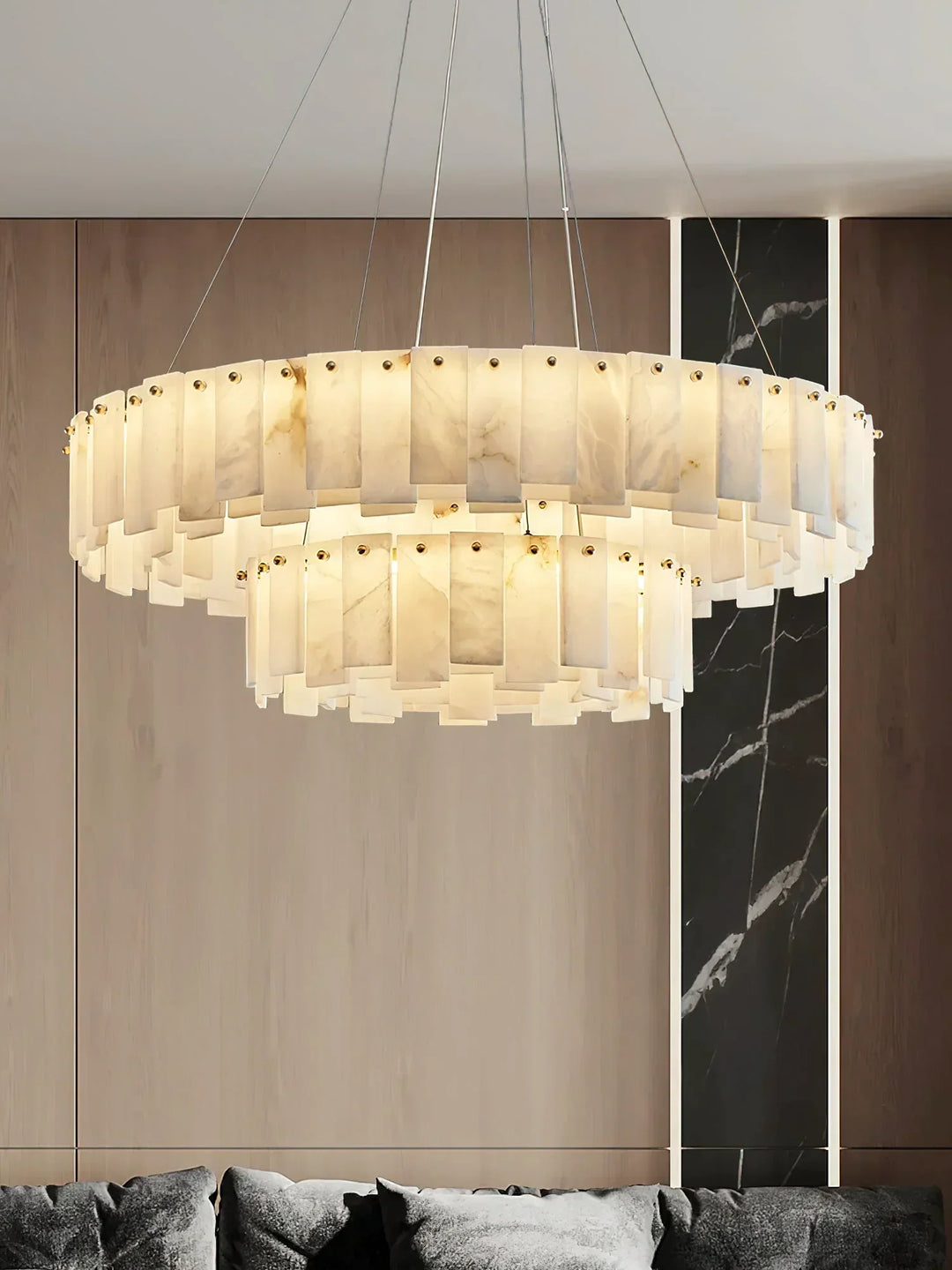 Modern Alabaster Celestial Round Chandelier - view 11 | Woorglamp