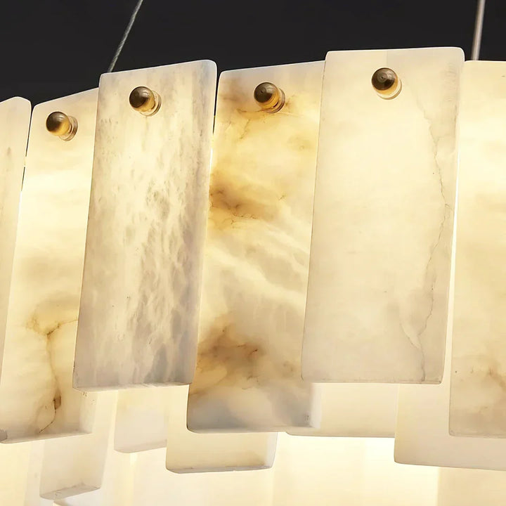 Modern Alabaster Celestial Round Chandelier - view 21 | Woorglamp