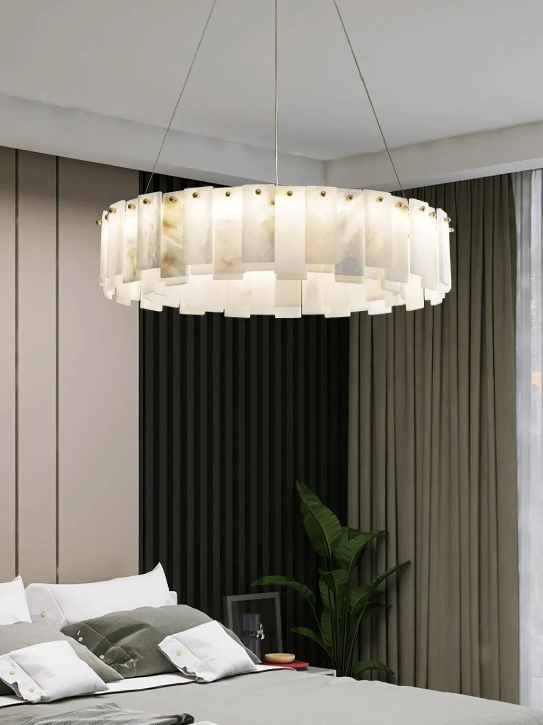 Modern Alabaster Celestial Round Chandelier - view 12 | Woorglamp