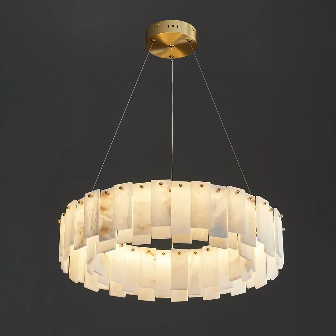 Modern Alabaster Celestial Round Chandelier - view 19 | Woorglamp