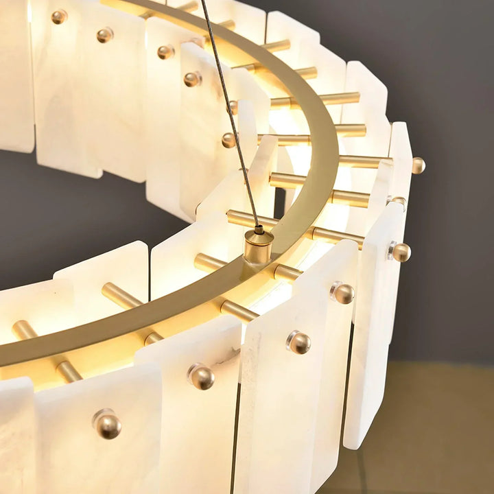 Modern Alabaster Celestial Round Chandelier - view 24 | Woorglamp