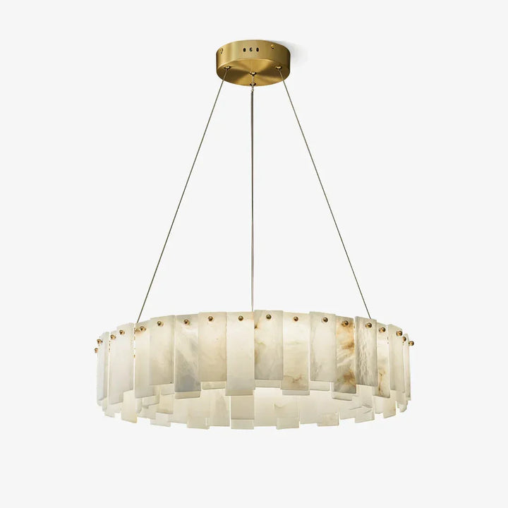 Modern Alabaster Celestial Round Chandelier | Woorglamp