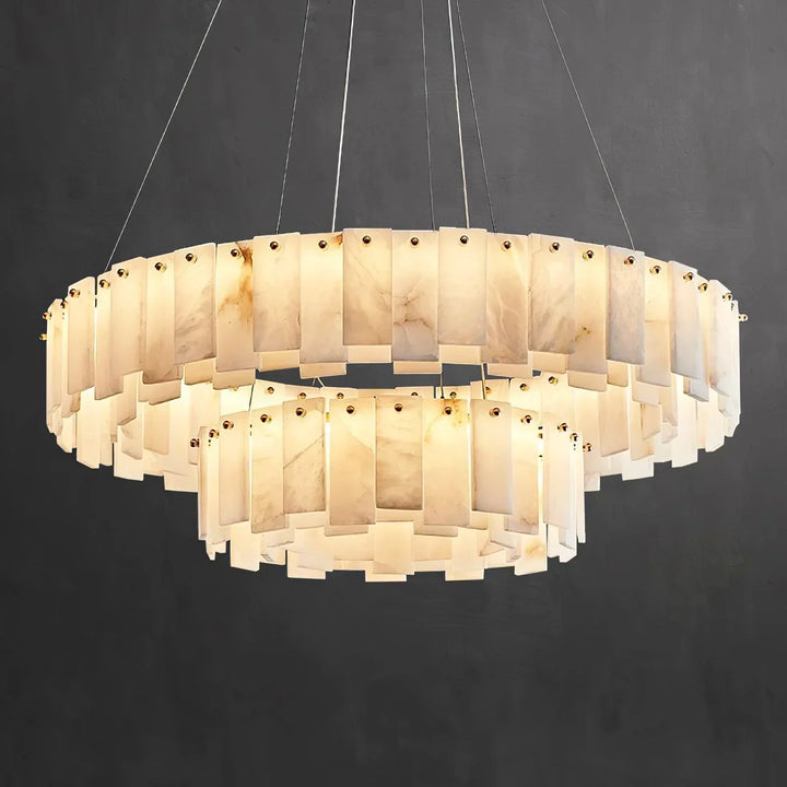 Modern Alabaster Celestial Round Chandelier - view 20 | Woorglamp