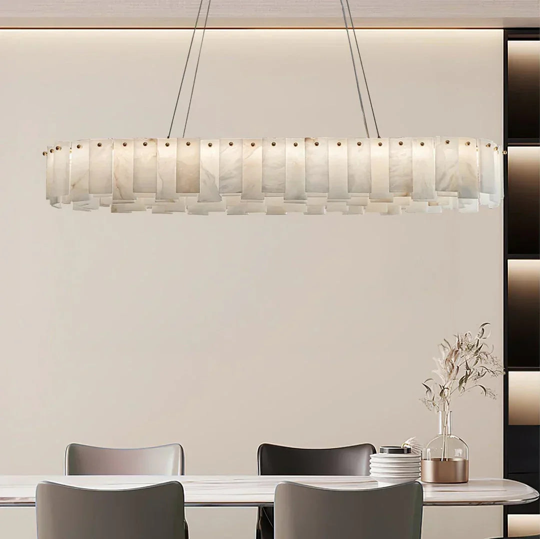 Modern Alabaster Celestial Round Chandelier - view 9 | Woorglamp