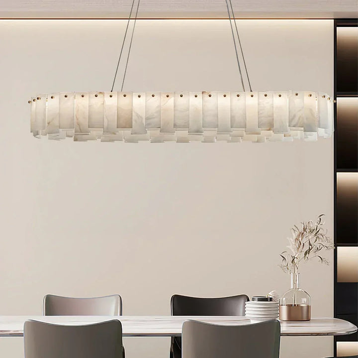 Modern Alabaster Celestial Round Chandelier - view 9 | Woorglamp