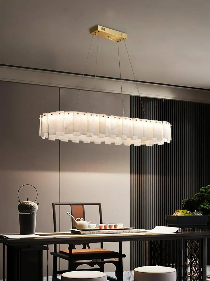 Modern Alabaster Celestial Round Chandelier - view 16 | Woorglamp