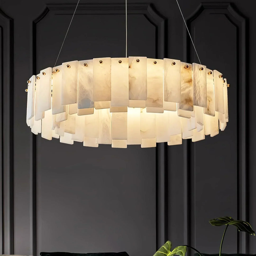 Modern Alabaster Celestial Round Chandelier - view 17 | Woorglamp