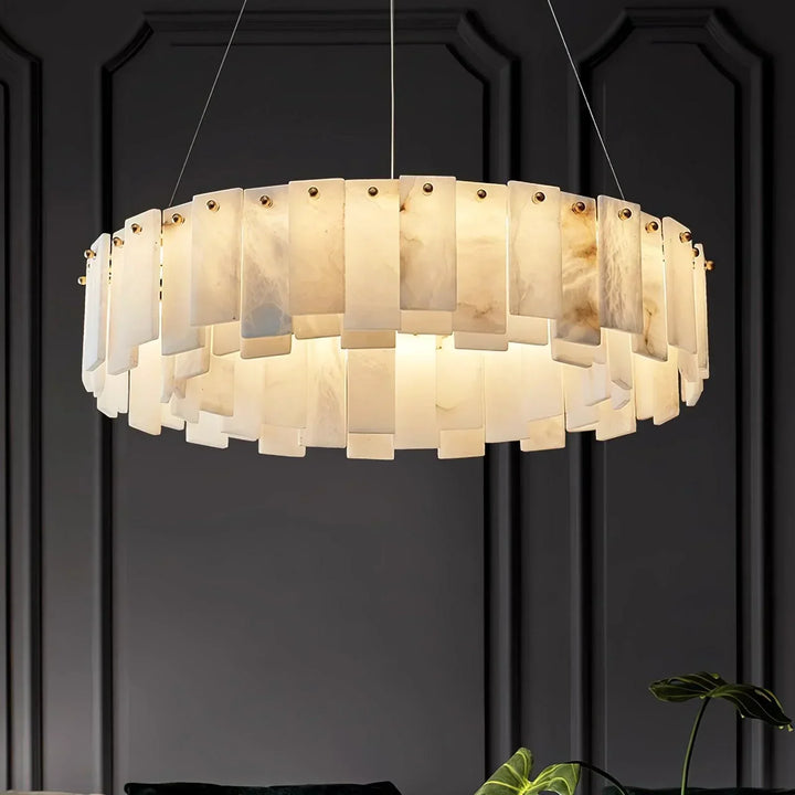 Modern Alabaster Celestial Round Chandelier - view 17 | Woorglamp