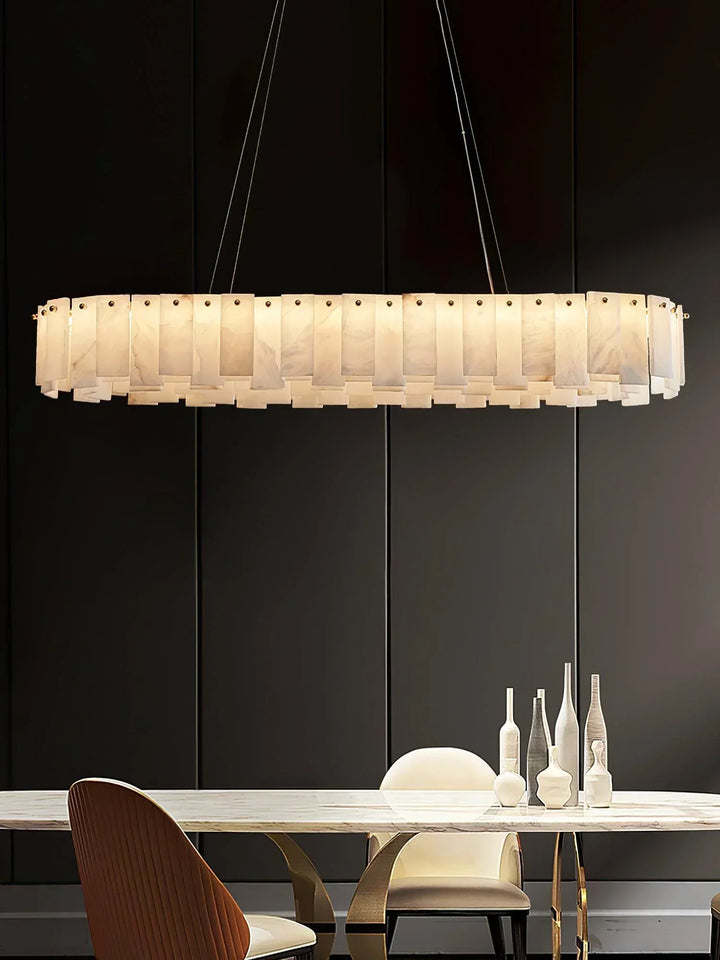 Modern Alabaster Celestial Round Chandelier - view 6 | Woorglamp