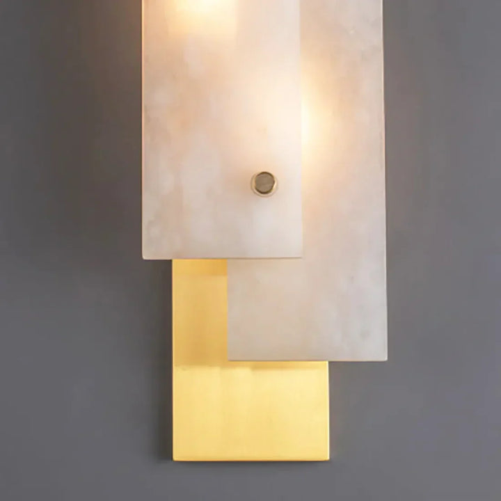 Modern Alabaster Rectangle Wall Lamp - view 12 | Woorglamp