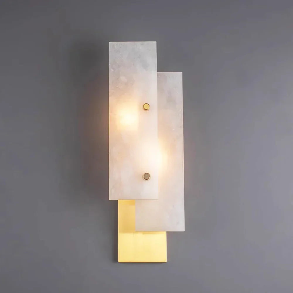 Modern Alabaster Rectangle Wall Lamp - view 9 | Woorglamp