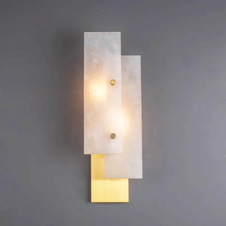 Modern Alabaster Rectangle Wall Lamp - view 9 | Woorglamp