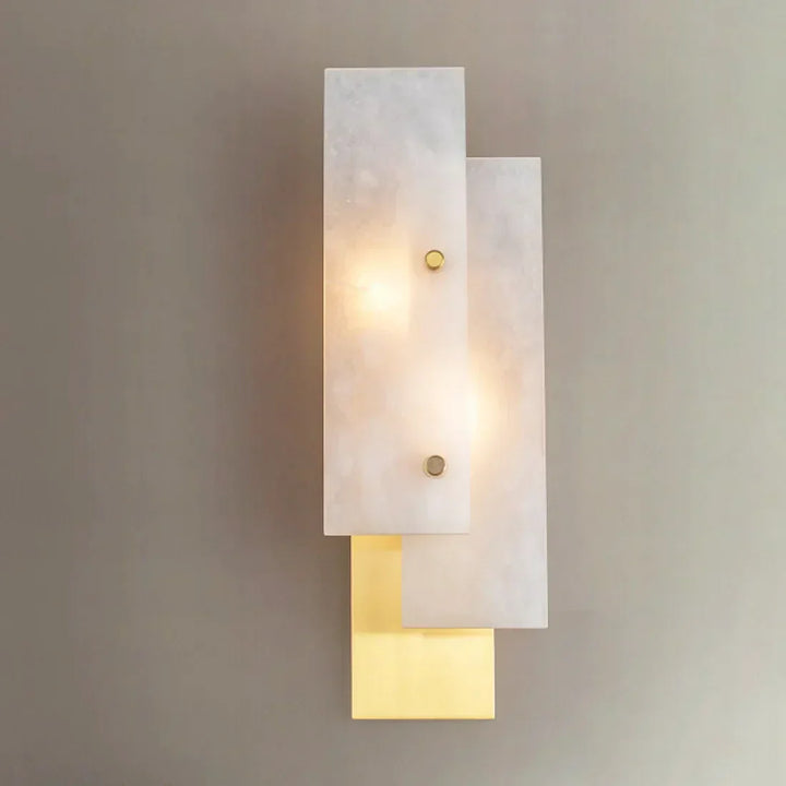 Modern Alabaster Rectangle Wall Lamp - view 8 | Woorglamp
