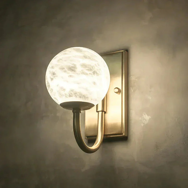 Modern Spherical Alabaster Wall Light