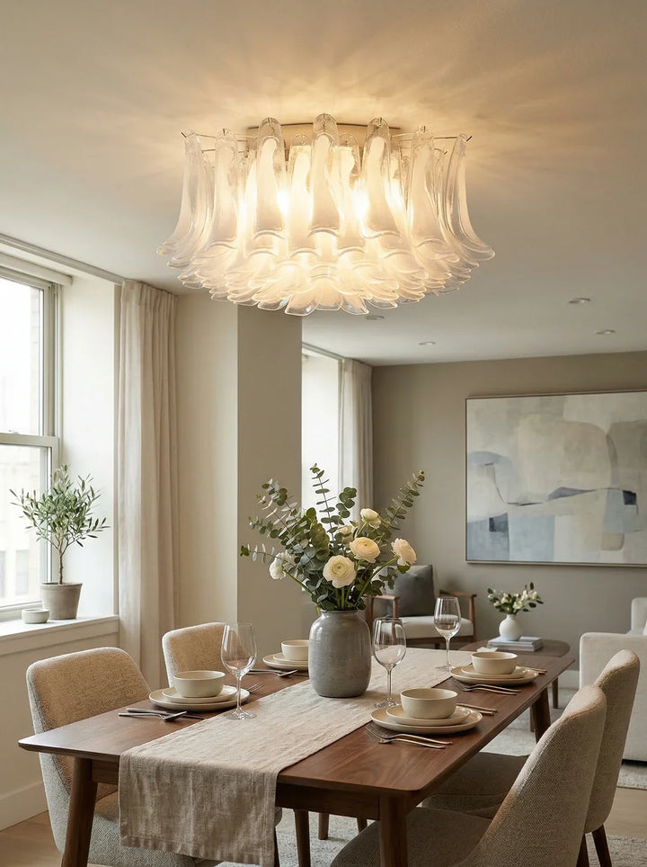 Murano Style Glass Petal Ceiling Light - view 4 | Woorglamp