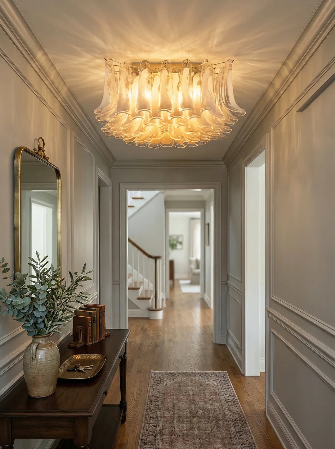 Murano Style Glass Petal Ceiling Light - view 3 | Woorglamp