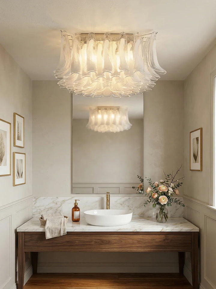 Murano Style Glass Petal Ceiling Light - view 8 | Woorglamp