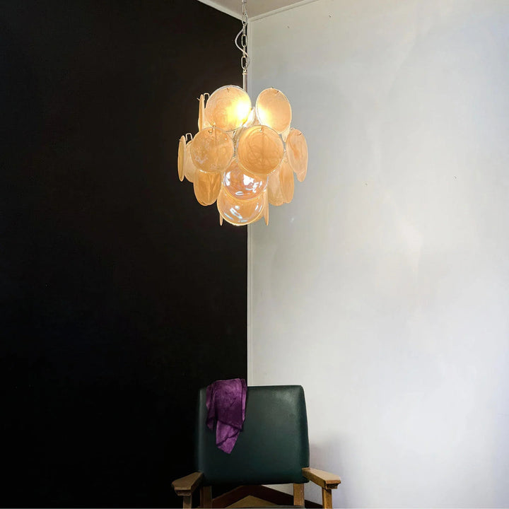 Gold Disc Glass Chandelier