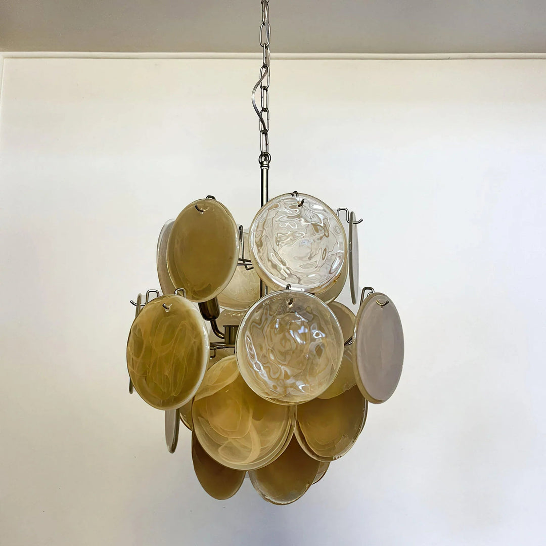 Gold Disc Glass Chandelier