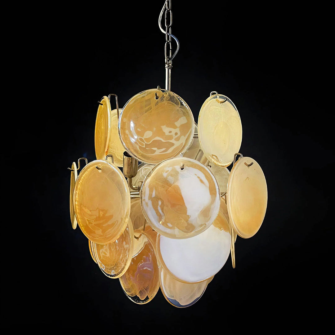 Gold Disc Glass Chandelier