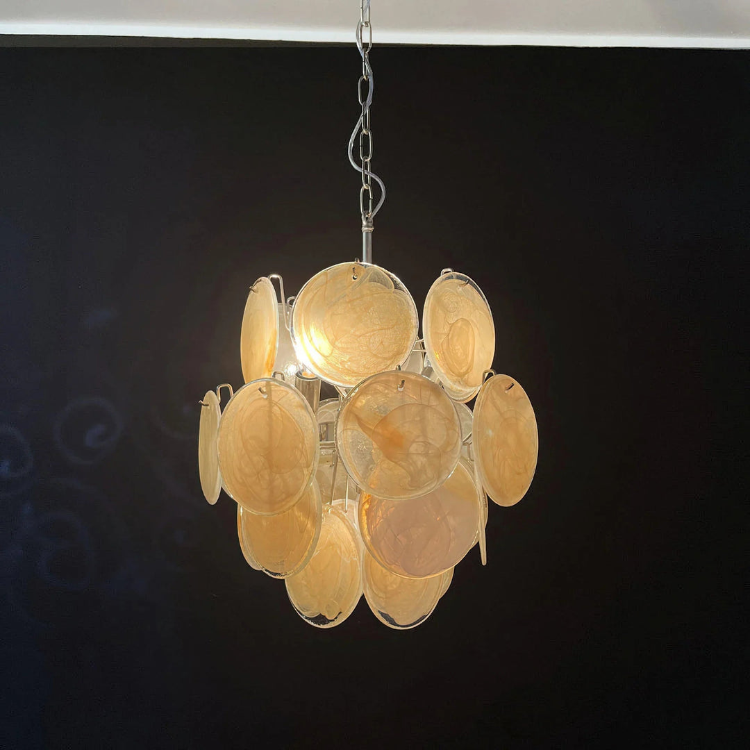 Gold Disc Glass Chandelier