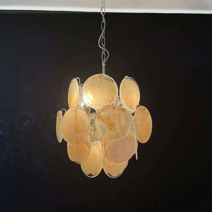 Gold Disc Glass Chandelier