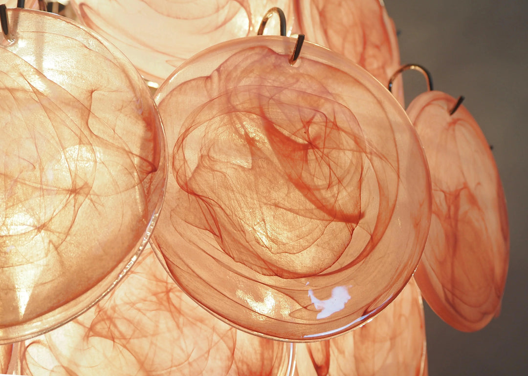 Round Pink Layered Glass Chandelier - view 13 | Woorglamp