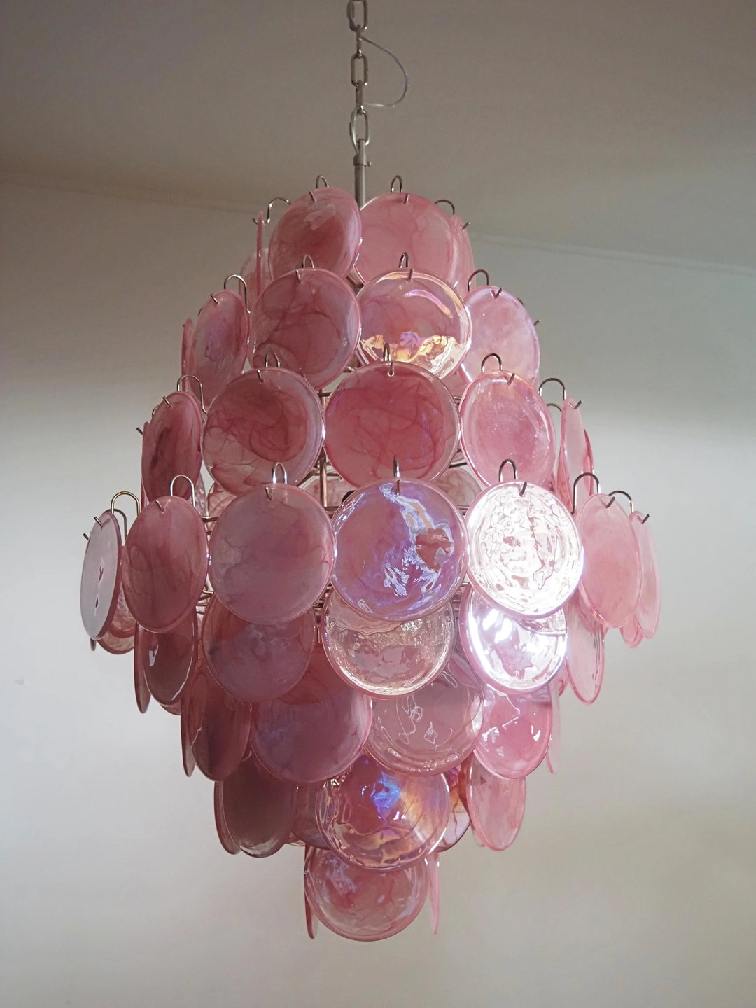 Round Pink Layered Glass Chandelier - view 10 | Woorglamp
