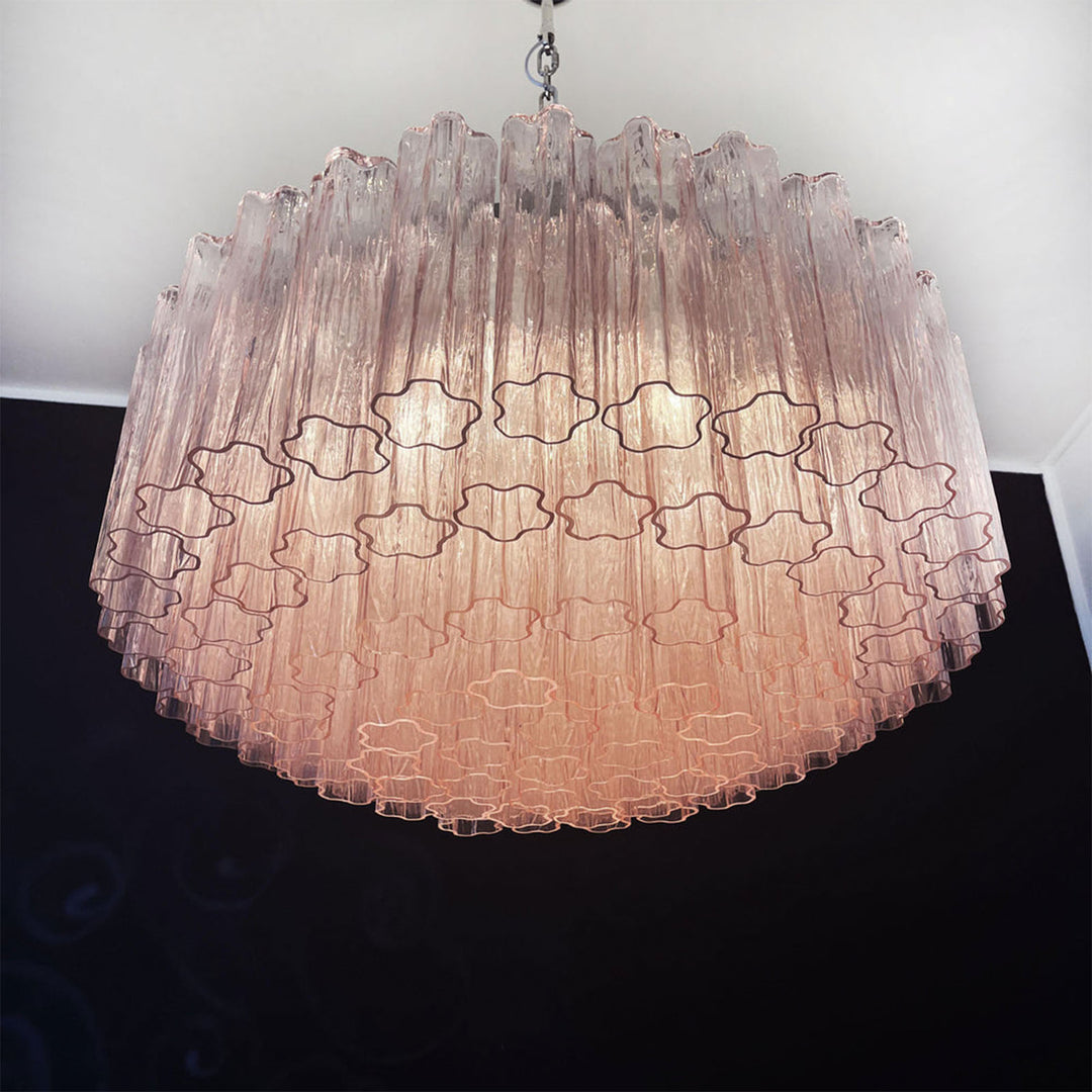 Murano Large Glass Tube Chandelier
