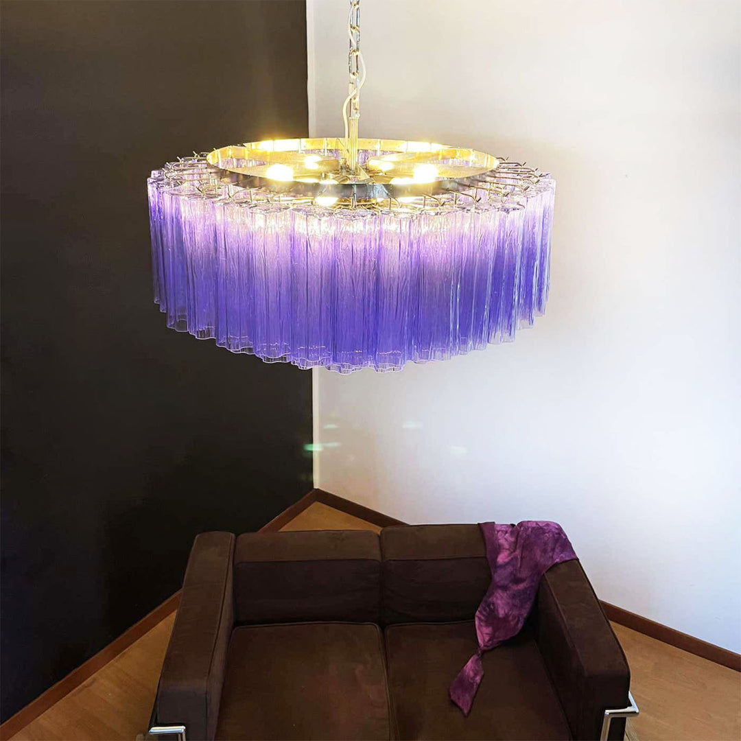 Murano Large Glass Tube Chandelier