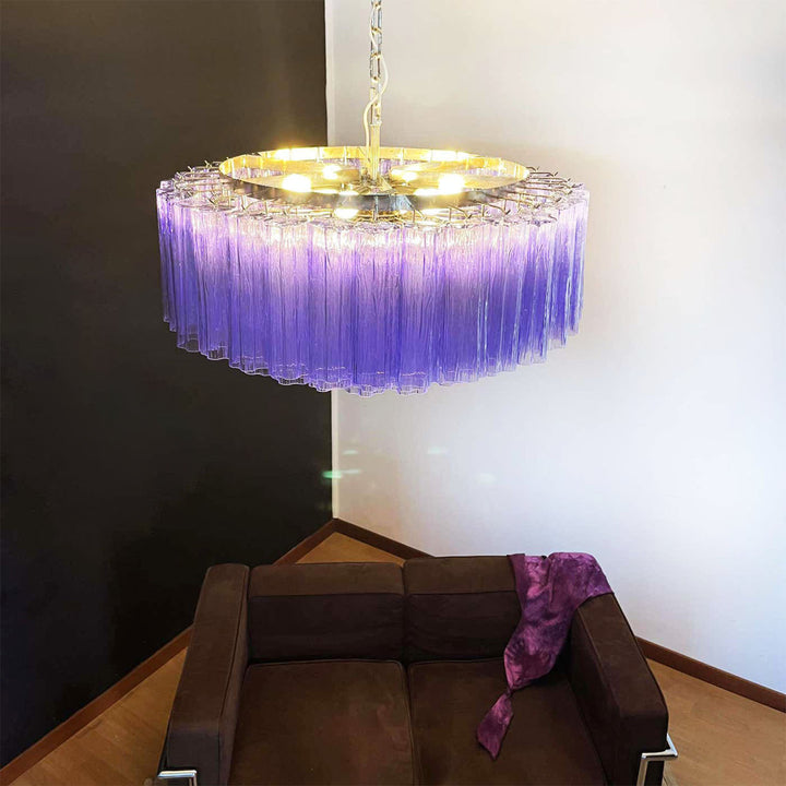 Murano Large Glass Tube Chandelier