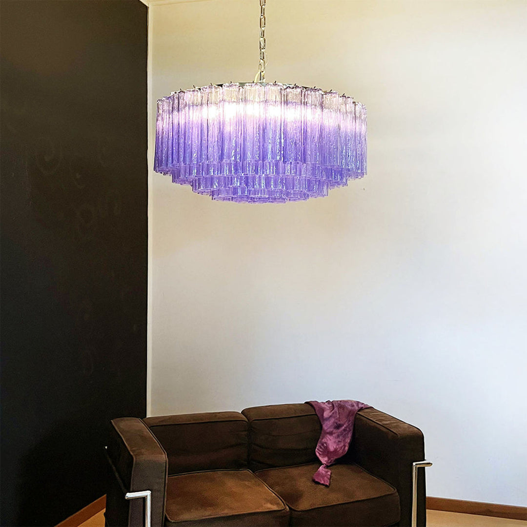 Murano Large Glass Tube Chandelier